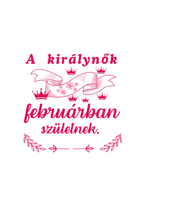 Szülinap királynők február minta fekete pólón