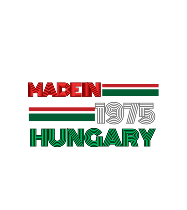 Szülinap retro 1975 piros fehér zöld minta fehér pólón