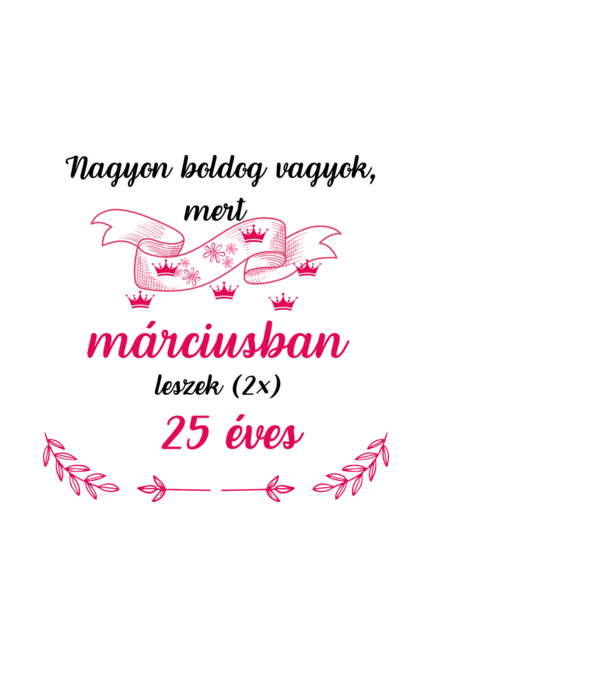 50. (2*25) szülinap márc. minta fekete pólón