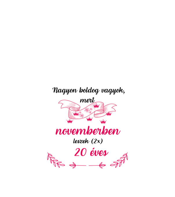 40. (2*20) szülinap nov. minta fehér pólón