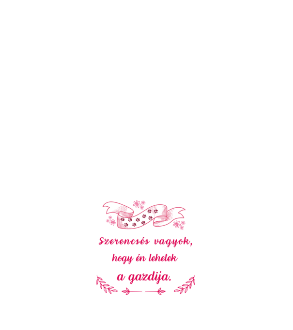 Kutyás gazdi pink minta fehér pólón