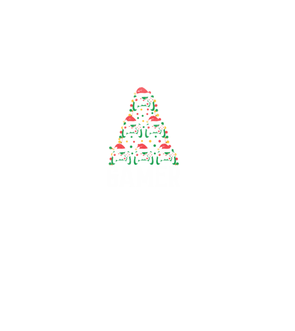 Gamer karácsonyfa minta fekete pólón