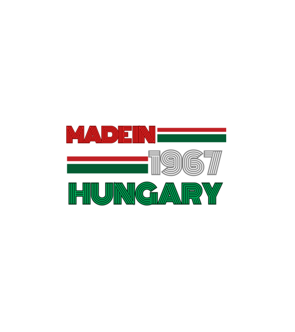 Szülinap retro 1967 piros fehér zöld minta fekete pólón