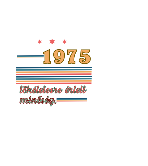 Szülinap retro 1975 minta fekete pólón