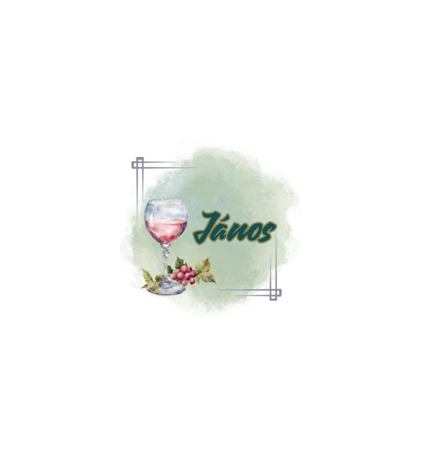 János minta szürke pólón