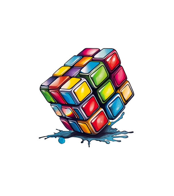 rubik kocka minta fehér pólón