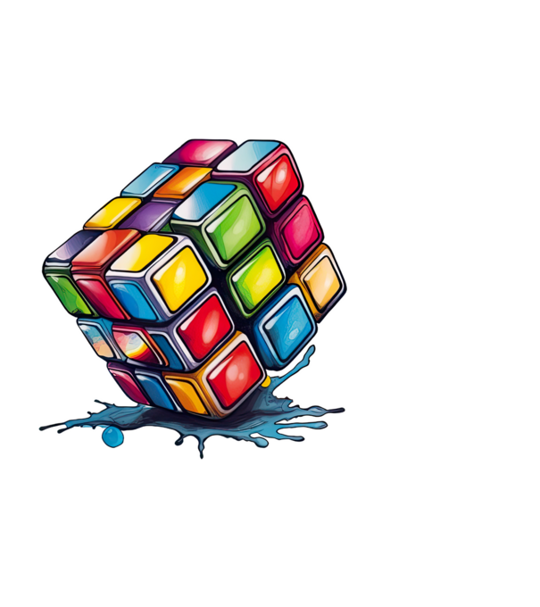rubik kocka minta fekete pólón