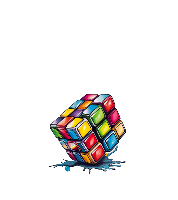 rubik kocka minta fehér pólón