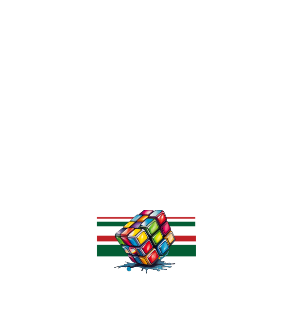 Rubik kocka nemzeti színekkel minta világos rózsaszín pólón
