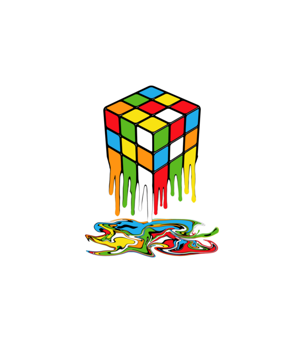rubik kocka minta fehér pólón