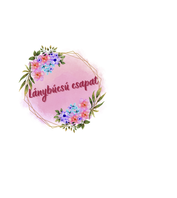 Lánybúcsú minta fekete pólón