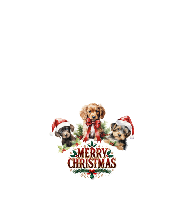 Merry christmas 3 kutyussal minta fehér pólón