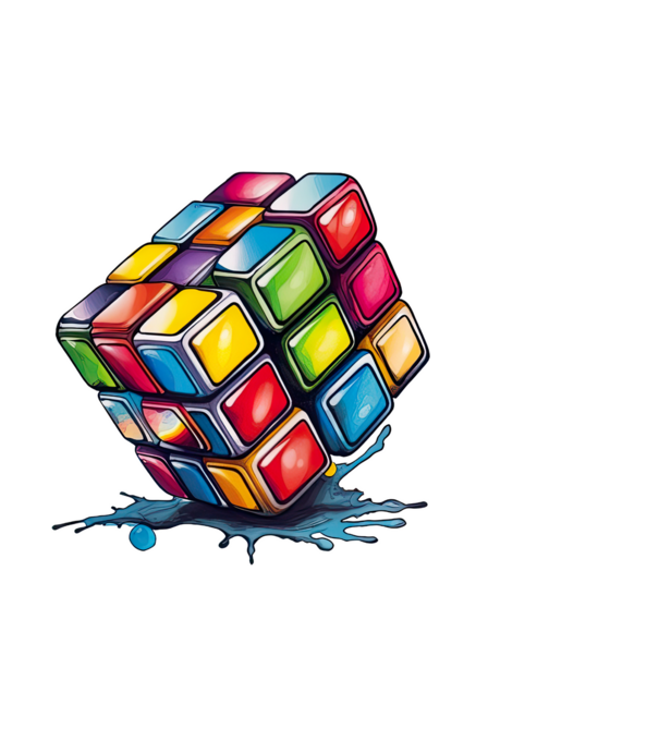 rubik kocka minta fekete pólón