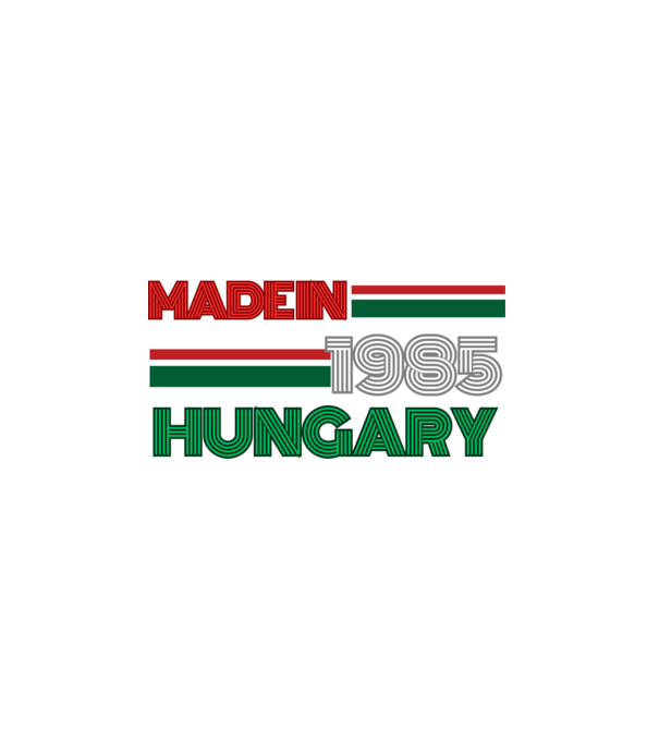 Szülinap retro 1985 piros fehér zöld minta fekete pólón