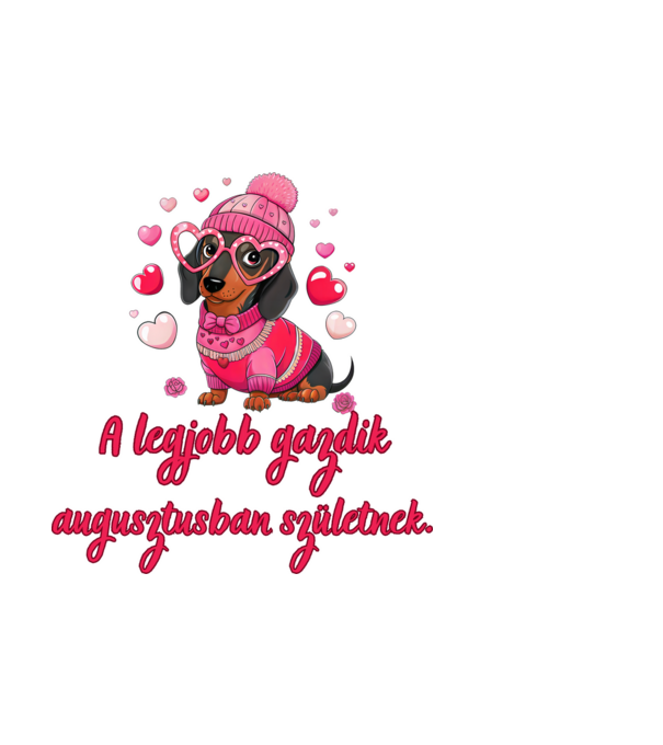 Tacskó szülinap augusztus minta világoskék pólón