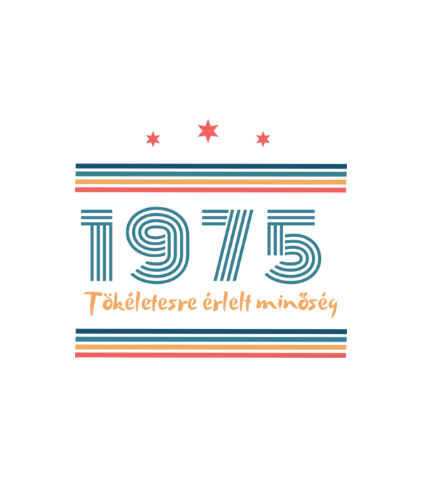 Szülinap 50. 1975 minta fehér pólón