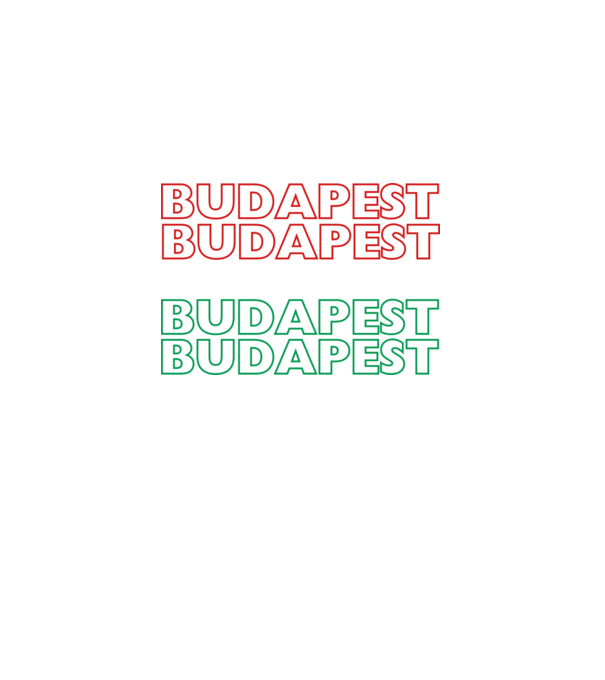 Budapest nemzeti színekkel minta fekete pólón