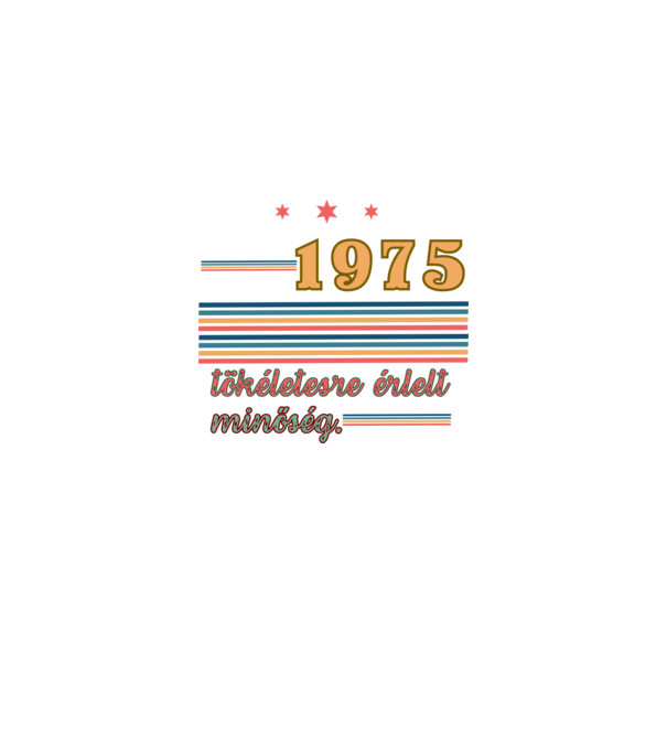 Szülinap retro 1975 minta fekete pólón
