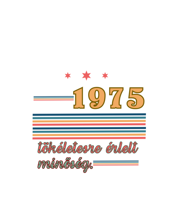 Szülinap retro 1975 minta fekete pólón