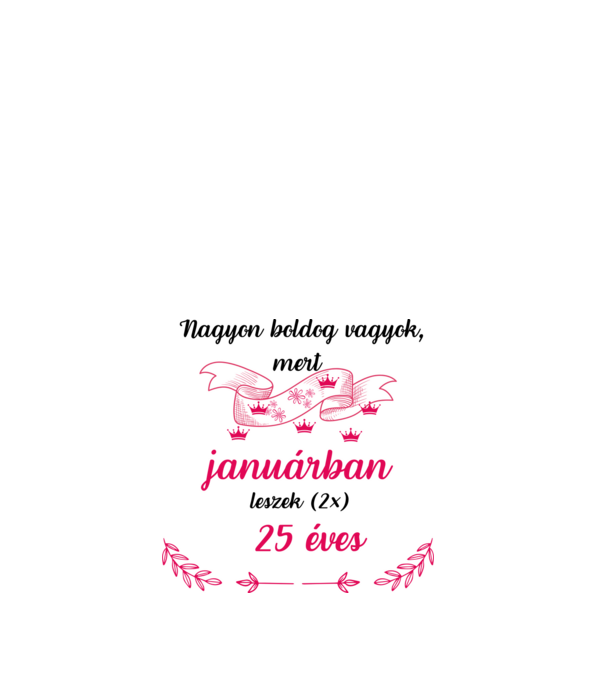 50. (225) szülinap jan. minta fehér pólón