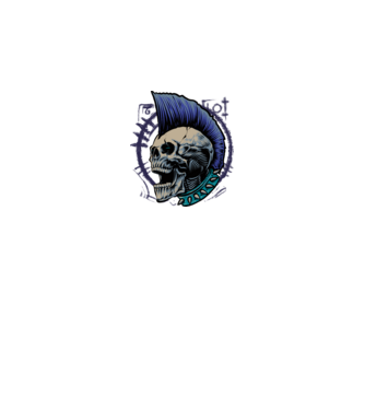 Zombiepunk minta királykék pólón