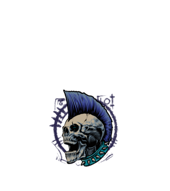 Zombiepunk minta fehér pólón