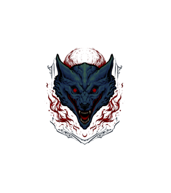Wolf minta fehér pólón