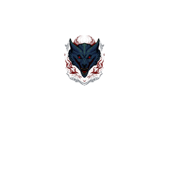 Wolf minta fekete pólón