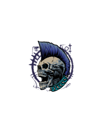 Zombiepunk minta fehér pólón