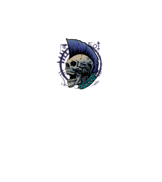 Zombiepunk minta fehér pólón