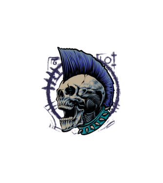 Zombiepunk minta fehér pólón