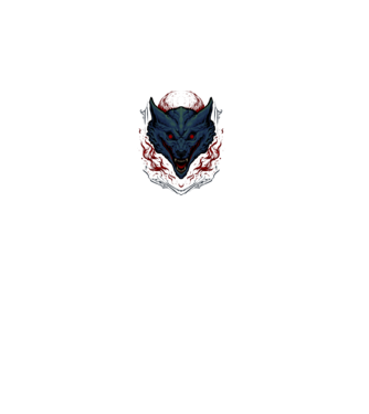 Wolf minta fekete pólón