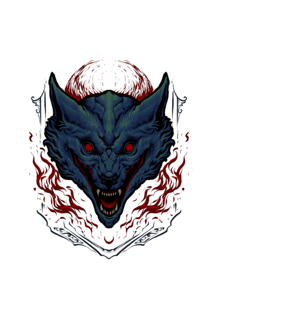 Wolf minta fekete pólón