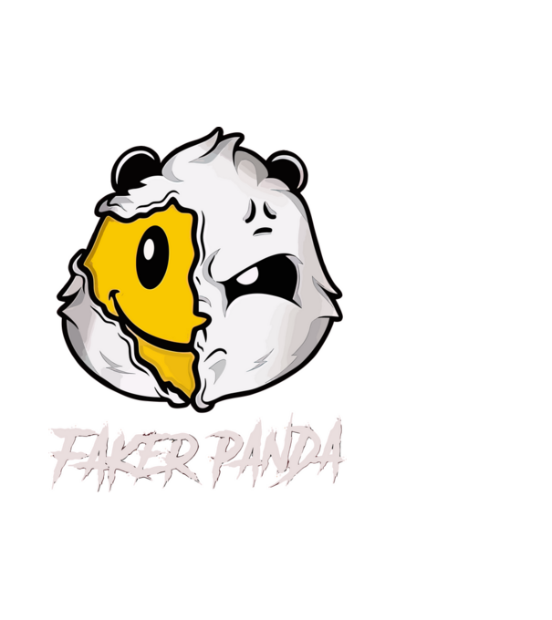 Panda II minta fehér pólón