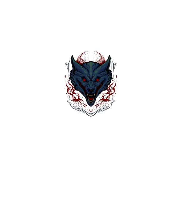 Wolf minta farmerkék pólón