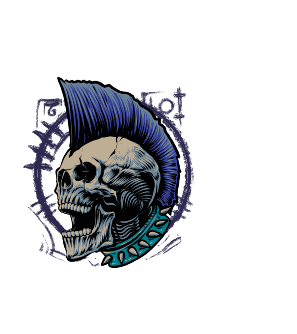 Zombiepunk minta világoskék pólón