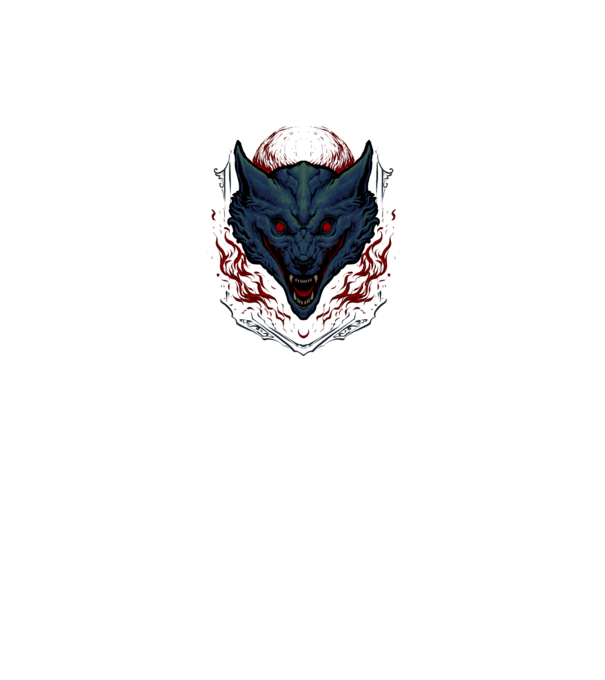 Wolf minta fekete pólón
