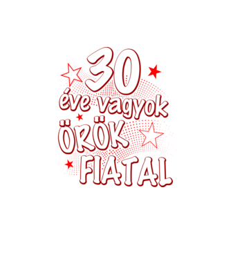 30 éve vagyok örök fiatal minta homokszín pólón