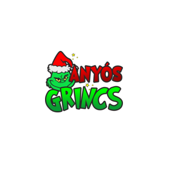 Anyós grincs minta fekete pólón