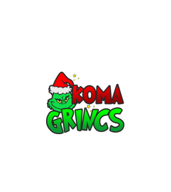 Koma grincs minta fekete pólón