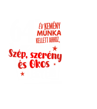 64 év kemény munka kellett minta fekete pólón