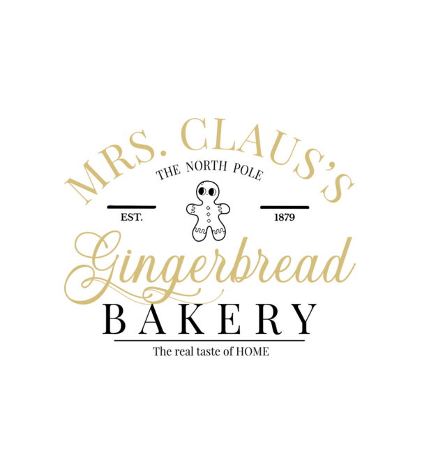 Mrs. Claus gingerbread bakery minta fehér pólón