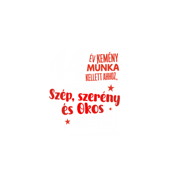 44 év kemény munka kellett minta fekete pólón