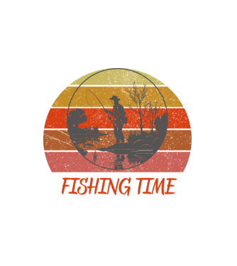 FISHING TIME minta fehér pólón