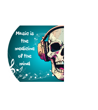 Music is the medicine minta világoskék pólón