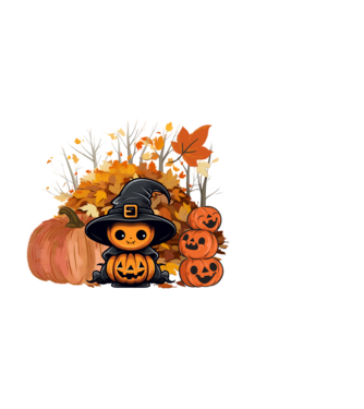 Halloween tökfej minta fekete pólón