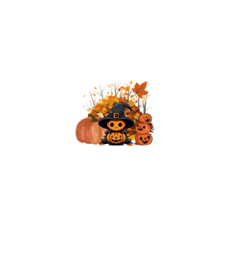 Halloween tökfej minta fekete pólón
