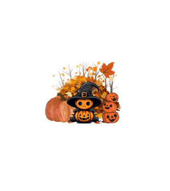 Halloween tökfej minta fekete pólón