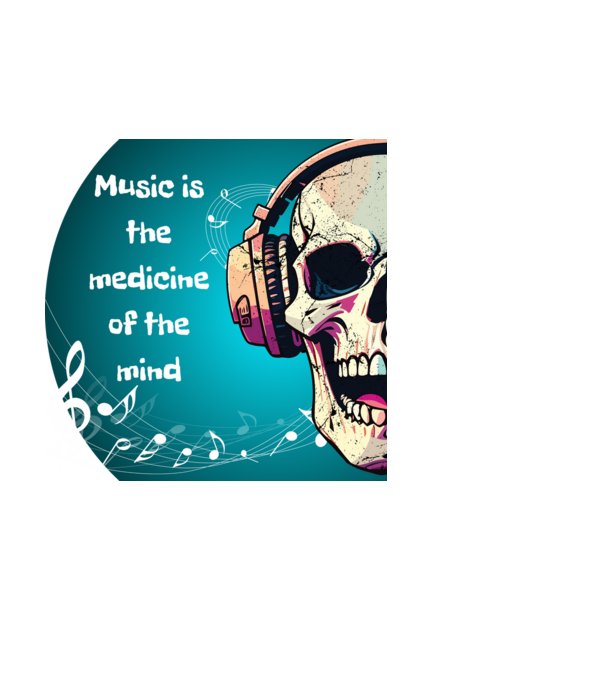 Music is the medicine minta fehér pólón