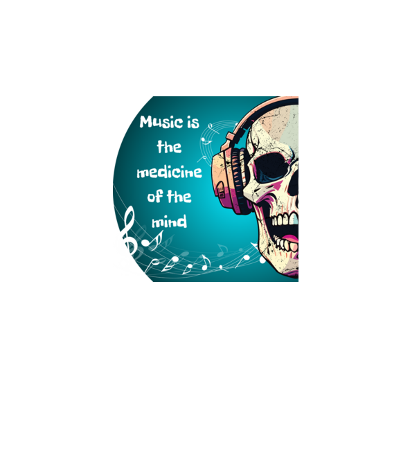 Music is the medicine minta fehér pólón